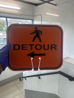Plastic sign detour