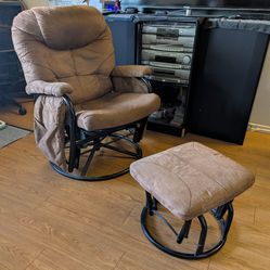Cushioned Rocking Chair with rocking foot rest