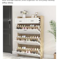 3 Flip Door Shoe Cabinet with 2 Extra Drawers BRAND NEW in BOX 