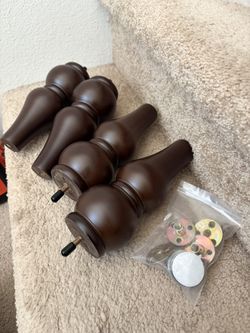 4 Pack Wood Furniture Legs 8 inch Sofa Legs, Round Couch Legs Espresso Wooden Furniture Feet for Sofa Couch Set of 4,Sofa Replacement Parts