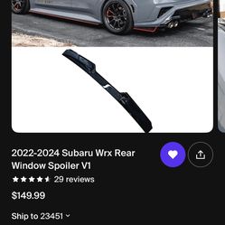 2022-2024 Subaru Wrx Rear Window Spoiler