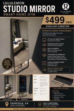 Lululemon Studio Mirror Smart Home Gym - Excellent Condition