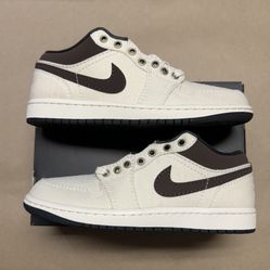 Nike Air Jordan 1 Low Premium Mens Ivory Baroque Brown size 8 Rare NEW!