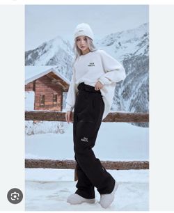 ISEE MIGGA Women Snow Ski Pants Waterproof Windproof Snowboarding Winter Sports(BLACK-L)