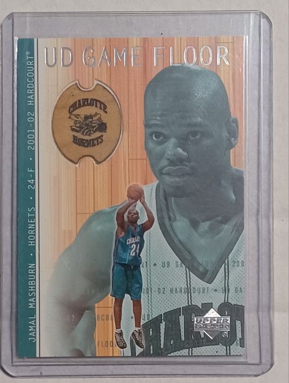Jamal Mashburn Hornets Mavericks Staidium Court Floor Relic 2001