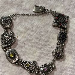 Shavarsh K 925 Sterling Silver  8 Charm Bracelet