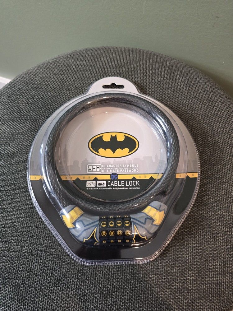 Batman Symbol Combination Cable Lock, new