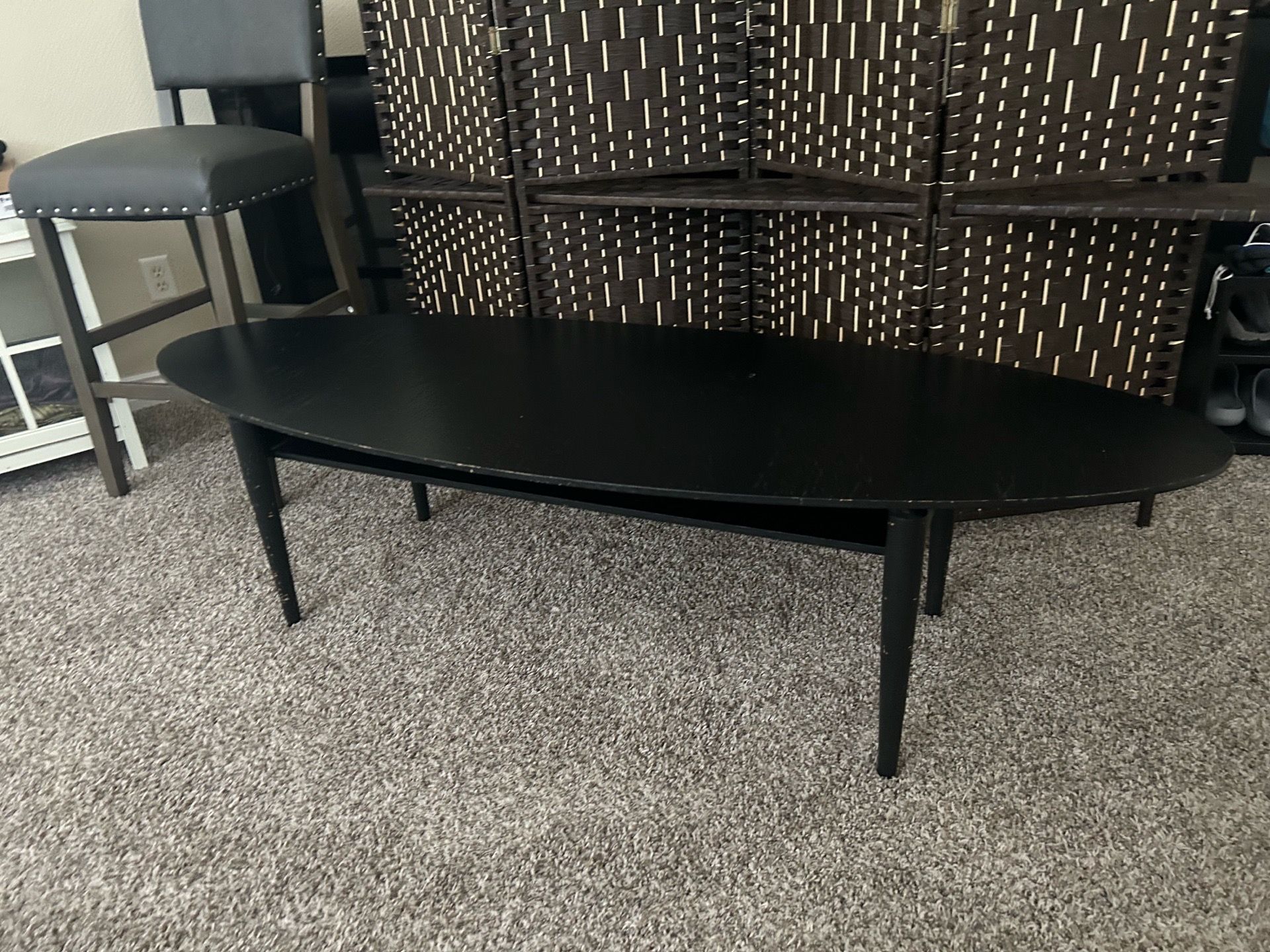 Practical coffee /tea table,There's a sofa that can go next to it