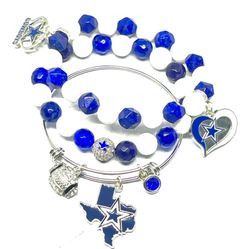 Dallas  Cowboys Beaded Charm Bracelet 