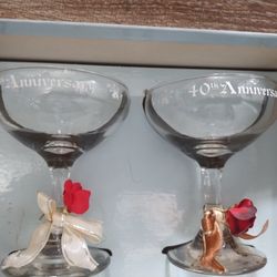 40th Anniversary Engraved Wine Glasses