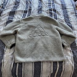 adidas Men's Sherpa Reversible Jacket Gf0051 Grey Full Zip Pockets