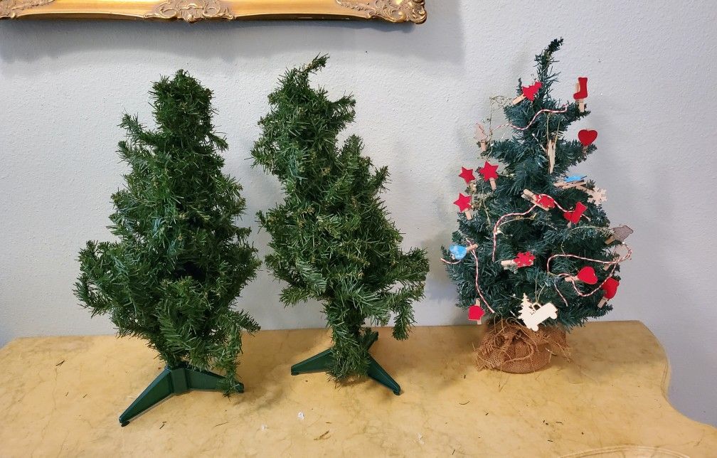 3 Table Top Christmas Trees
