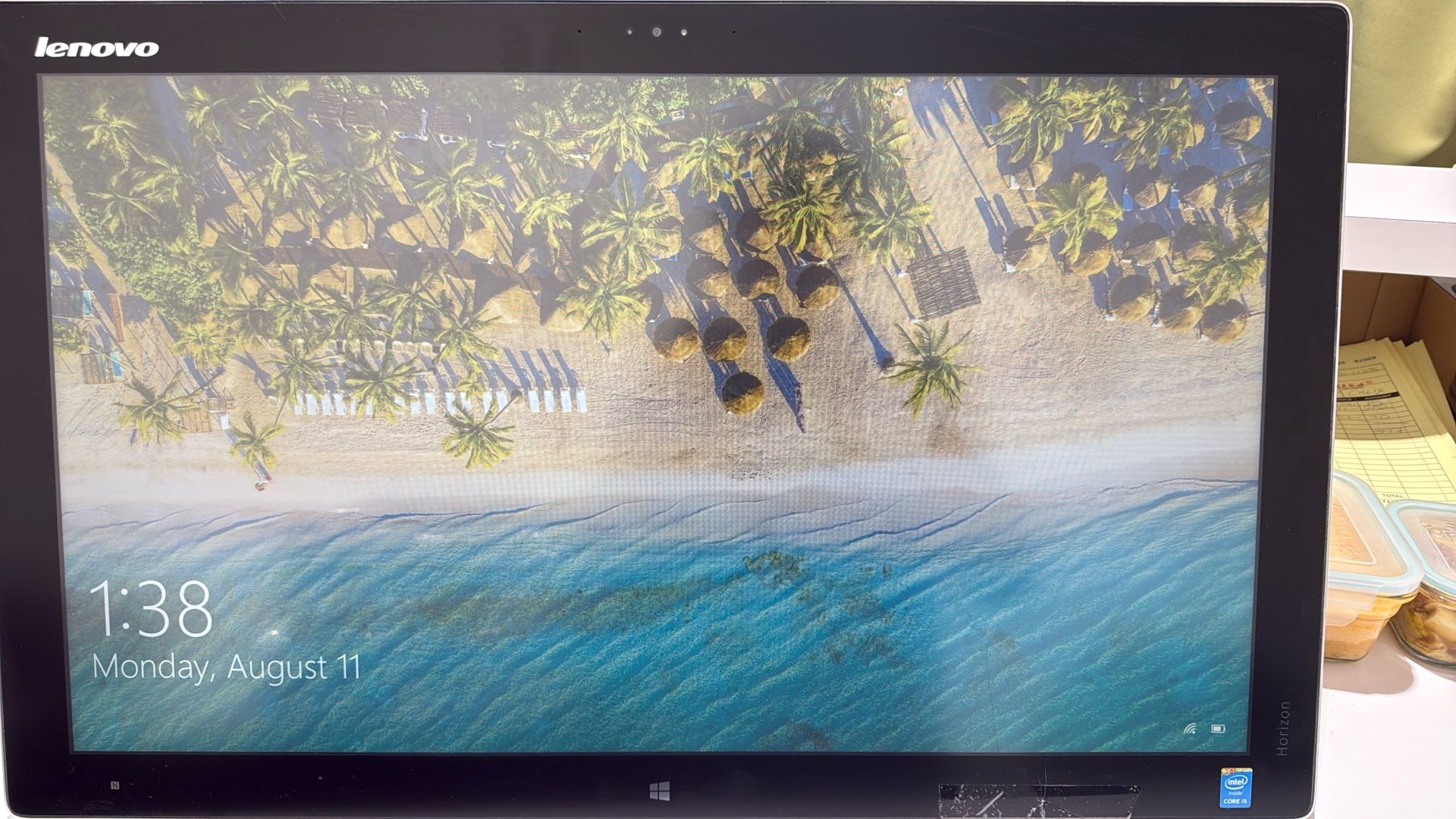 Lenovo AIO Pc Touch Screen Cracked  OBO 