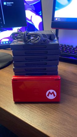 Nintendo DS Lite Mario Edition Bundle + Charger + 11 Games Tested