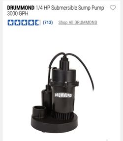 Drummond Submersible Sump Pump 1/4
