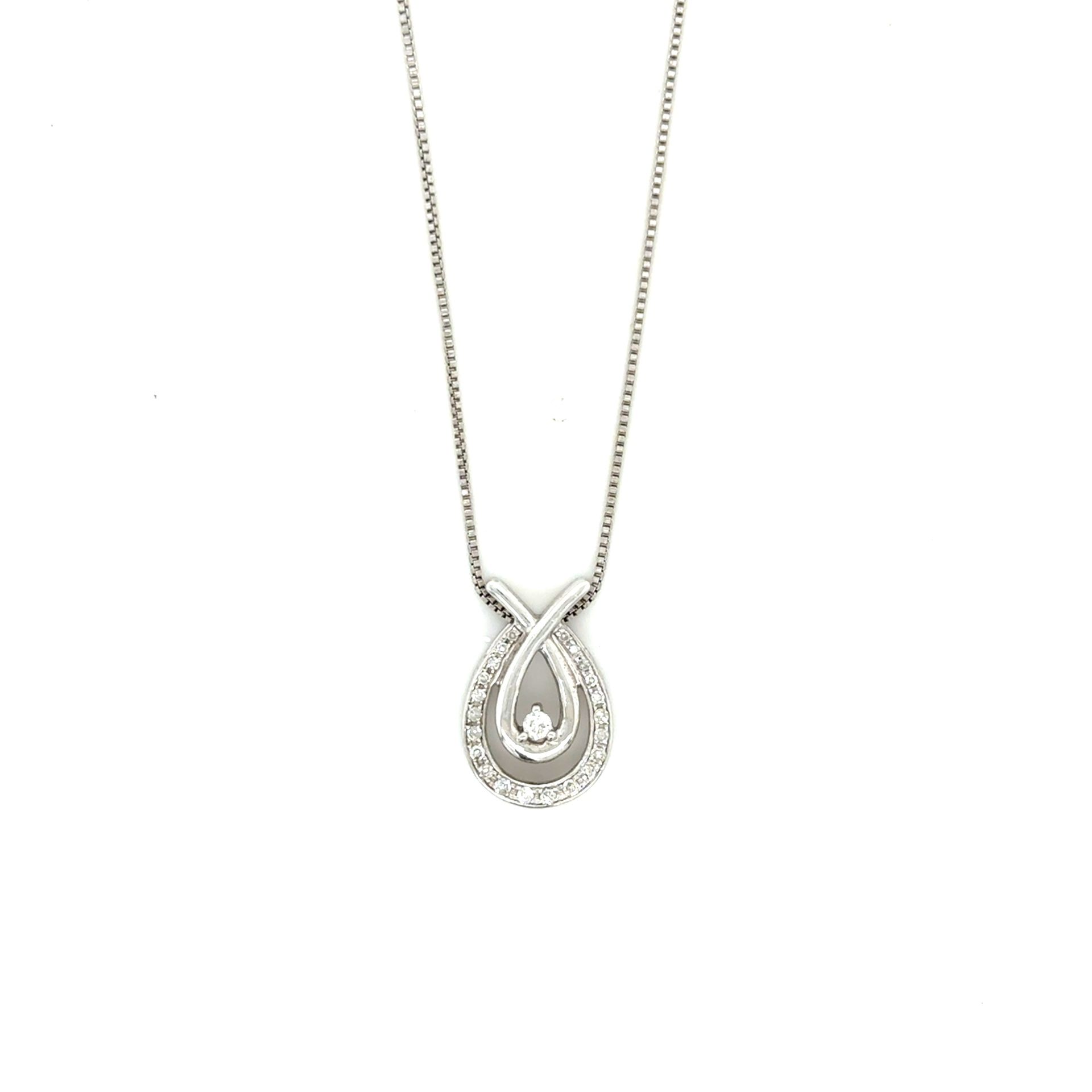 Silver 925 Diamond Rhythm of Love Necklace