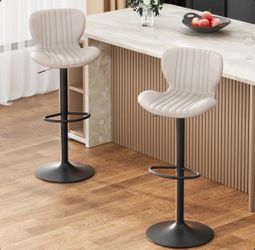Set of 2 Adjustable Swivel Bar Stools