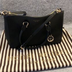 Henri Bendel Black and Gold Designer Handbag