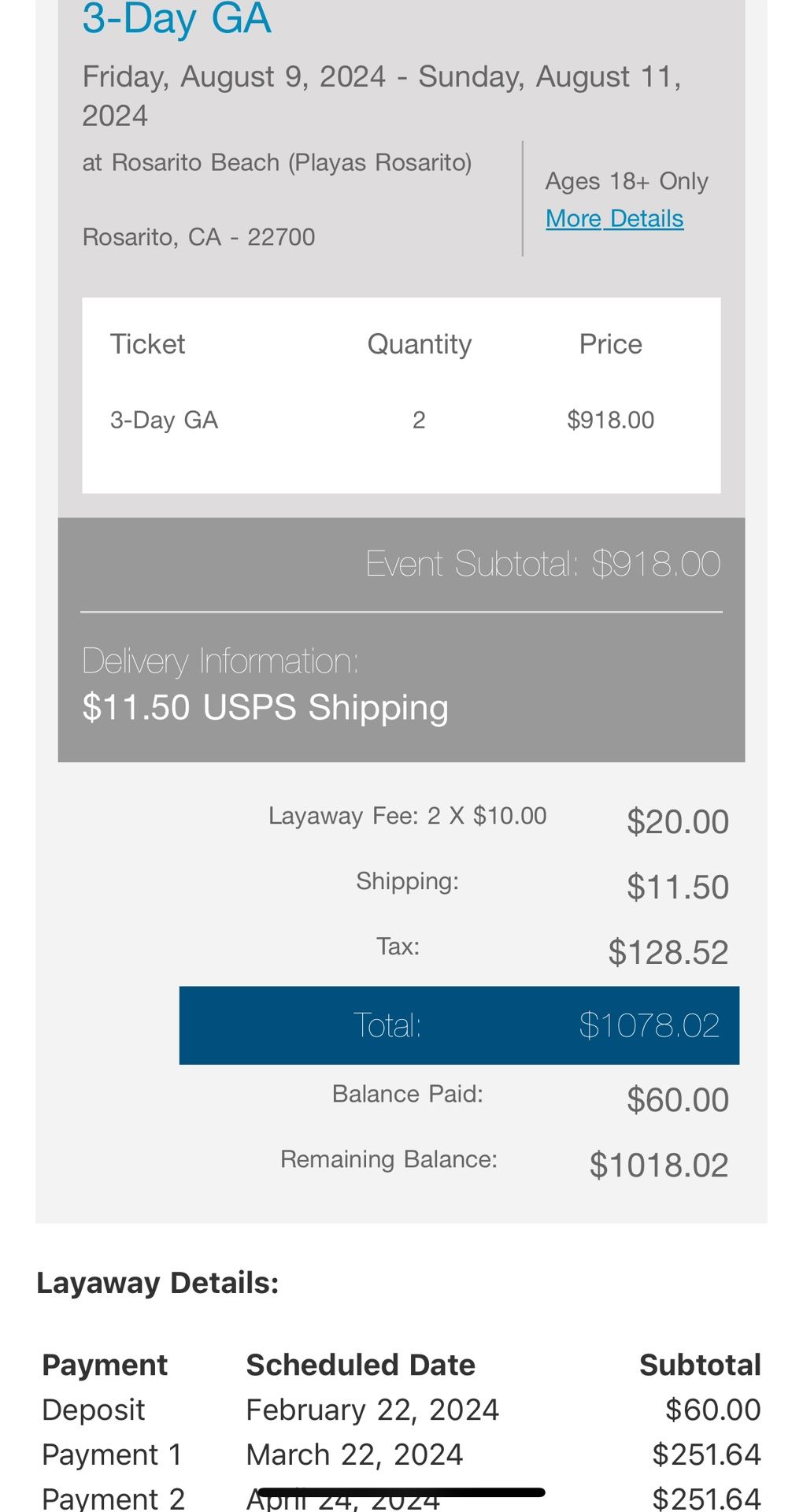 BAJA BEACH FEST 2024 Tickets GA 2