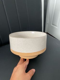 Better Homes & Gardens Charlotte Ceramic Planter, Reactive White, 7 in Dia x 4.25 in H