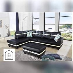 Brand New Sectional 2pc With FREE Ottoman Ready For Delivery 🚚 