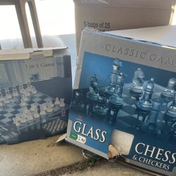 New Glass Chess And Checkers Sets