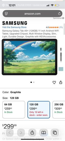 Samsung Galaxy Tab A9+ (128 GB), No Stylus