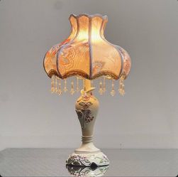 Jerek Resin Table Lamp with Fabric Shade for Bedroom