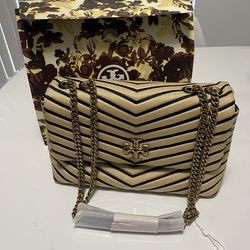 TORY BURCH -NATURAL BLACK Shoulder Bag