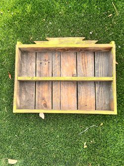 Rustic Wood Wall Shelf with Two Tiers