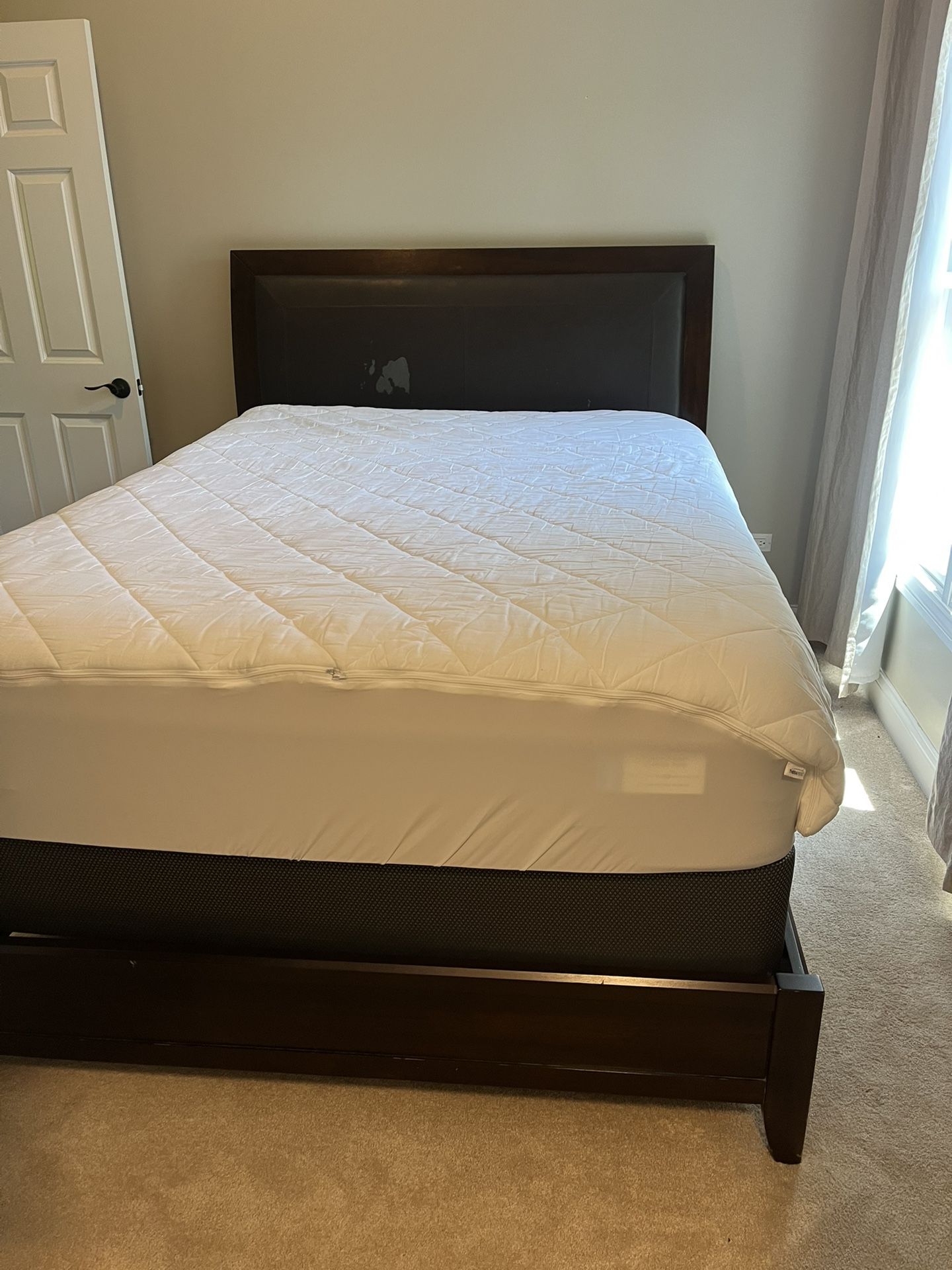 Queen Bed Frame, Mattress And Box Spring