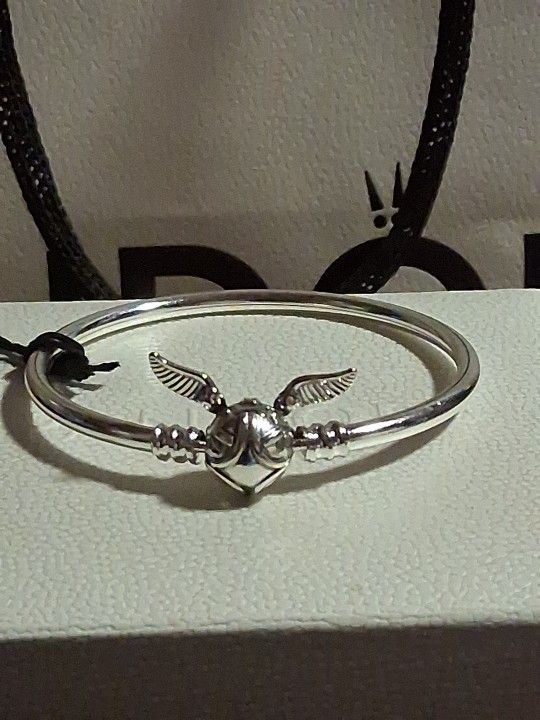 Pandora Authentic Brand New Sterling Silver Harry Potter Golden Snitch 6.3 Bangle Bracelet