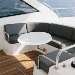 Dinette Table - Side Wall Mounted For RV Boat Yacht Class B RVs Stainless Steel Leg ABS Drink Holder