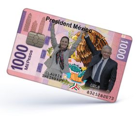 claudia sheinbaum Credit Card Skin Cover Vinyl Stickers (4 Pack)  1000 Pesos #2