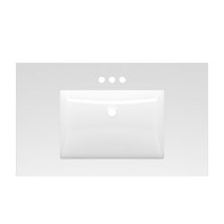 Source 37" x 22" White Cultured Marble Top Vanity ā New