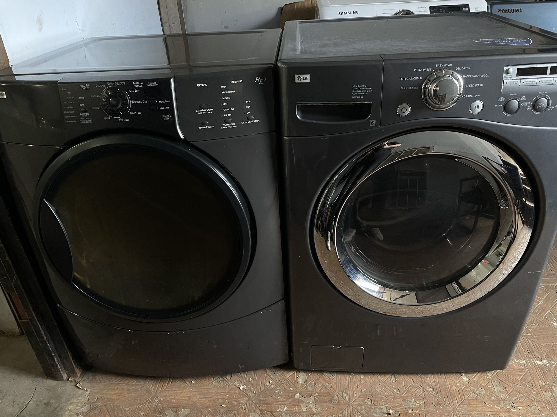 LG Washer And kenmore Dryer Electric Front Load Stainless Steel