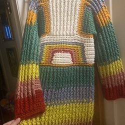 Designer Hippie Rainbow Knit Tunic Unif