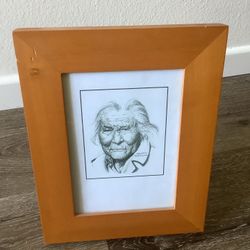 Navajo Man Print Wood Frame 8x10in