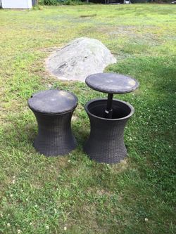 2 Outdoor cooler tables