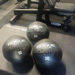 Brand New Rogue Fitness Medicine Wall Balls (10, 20 & 30lb), Hammer Strength Life Fitness Ivanko Iron Grip Gym Equipment
