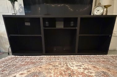 Black Entertainment Center / TV Stand with Storage Shelves