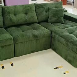 118” Cloud Couch, Comfort L Shaped Boneless Sectional Sofa Modular Couch with Ottoman