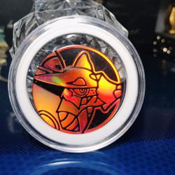 Pokemon TCG Volcanion Collectible Coin Red Mirror Holographic