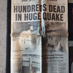 Collectors Newspapers 1989 Loma Prieta Earthquake
