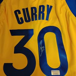 Steph Stephen Curry Signed COA Autograph Jersey Golden State Warriors NBA Autographed 