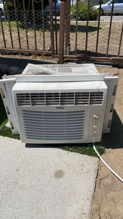 Ac window 5100BTU  Haier brand  works excellent very clean comes with the wins in each side easy to install