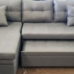 Reversible gray sofa chaise sectional