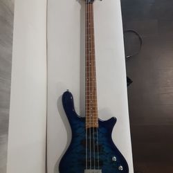 Washburn T114 Taurus Bass Guitar Tiger Blue Like New