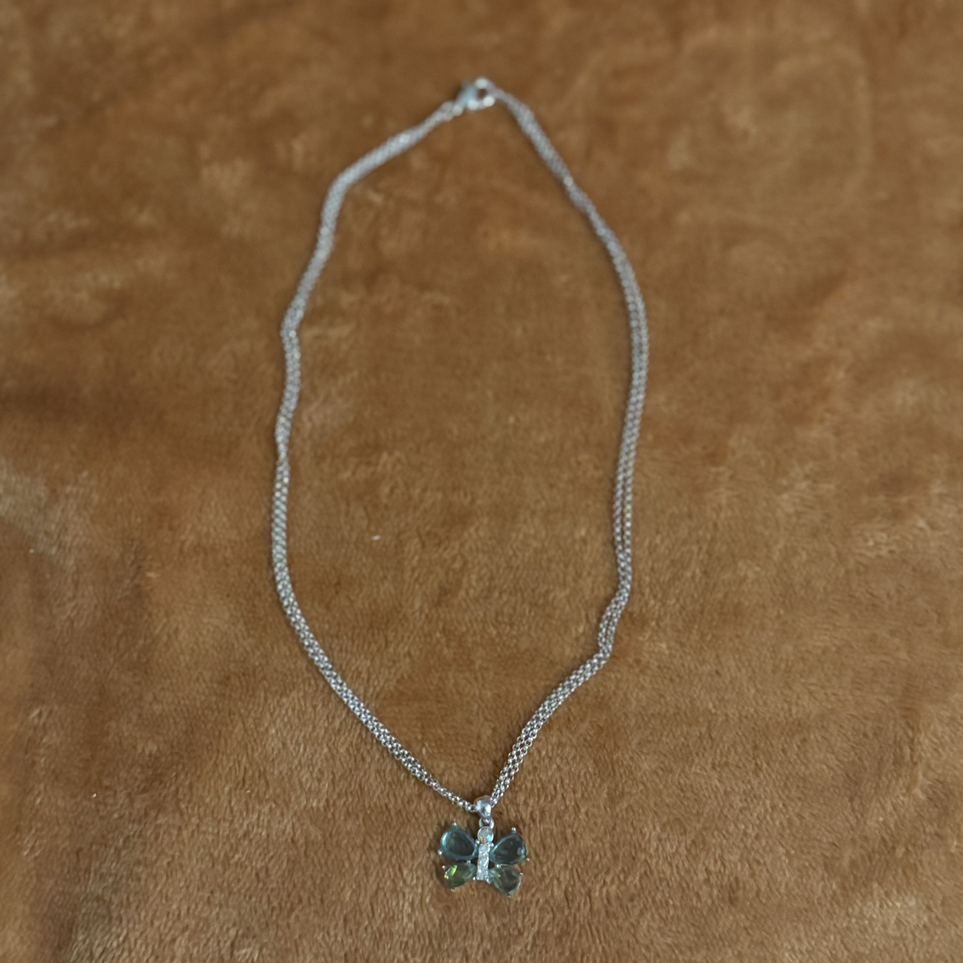 Silver Colored Butterfly Necklace