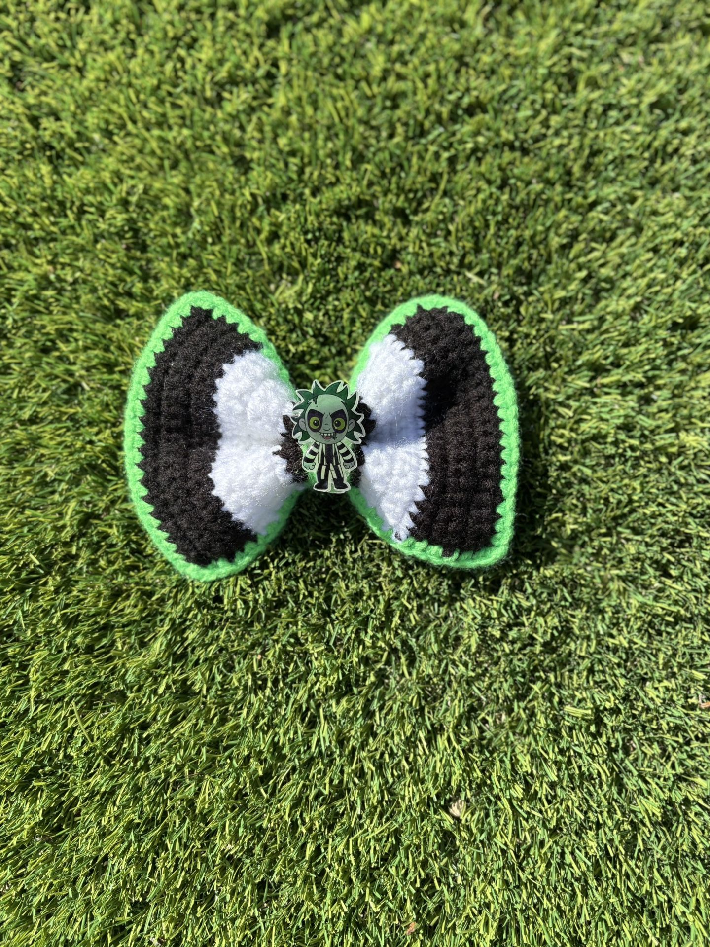 Bettlejuice Inspired Crochet Bow